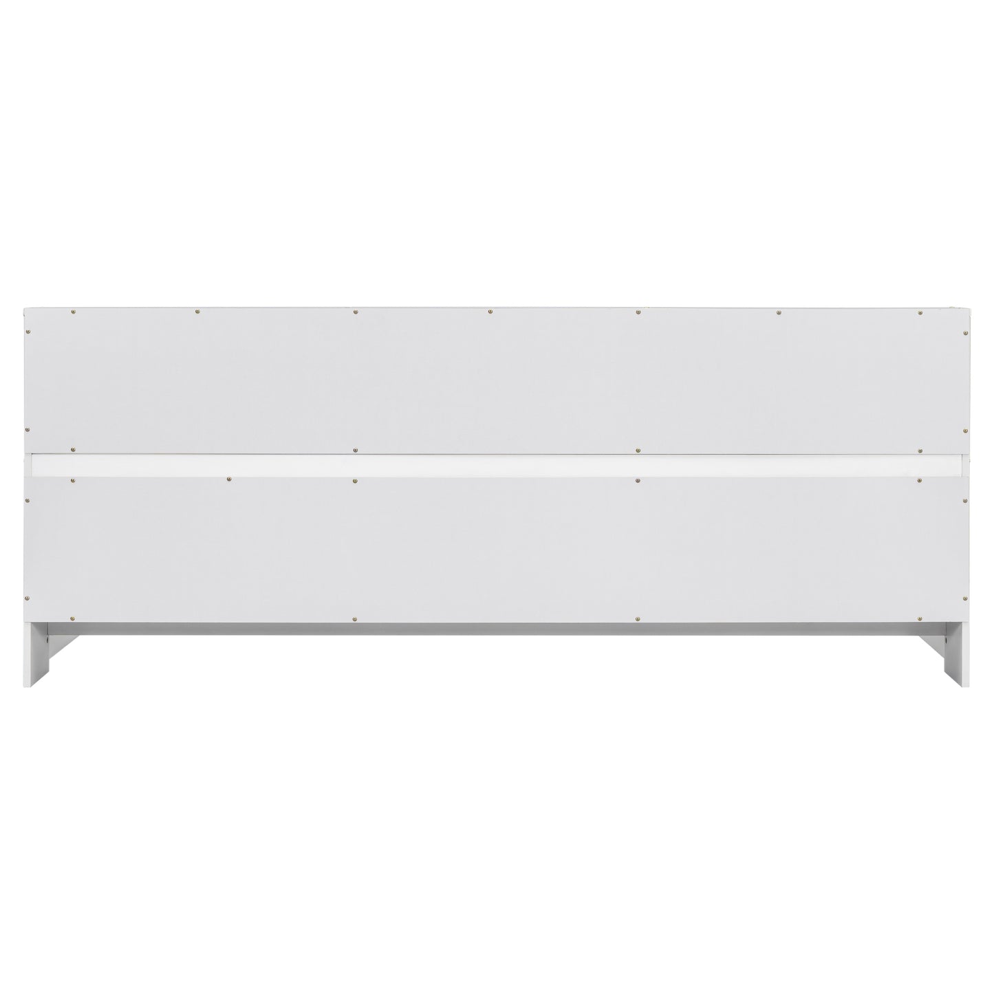 Twin Floor Bed with Bedside Bookcase,Shelves,Guardrails,White