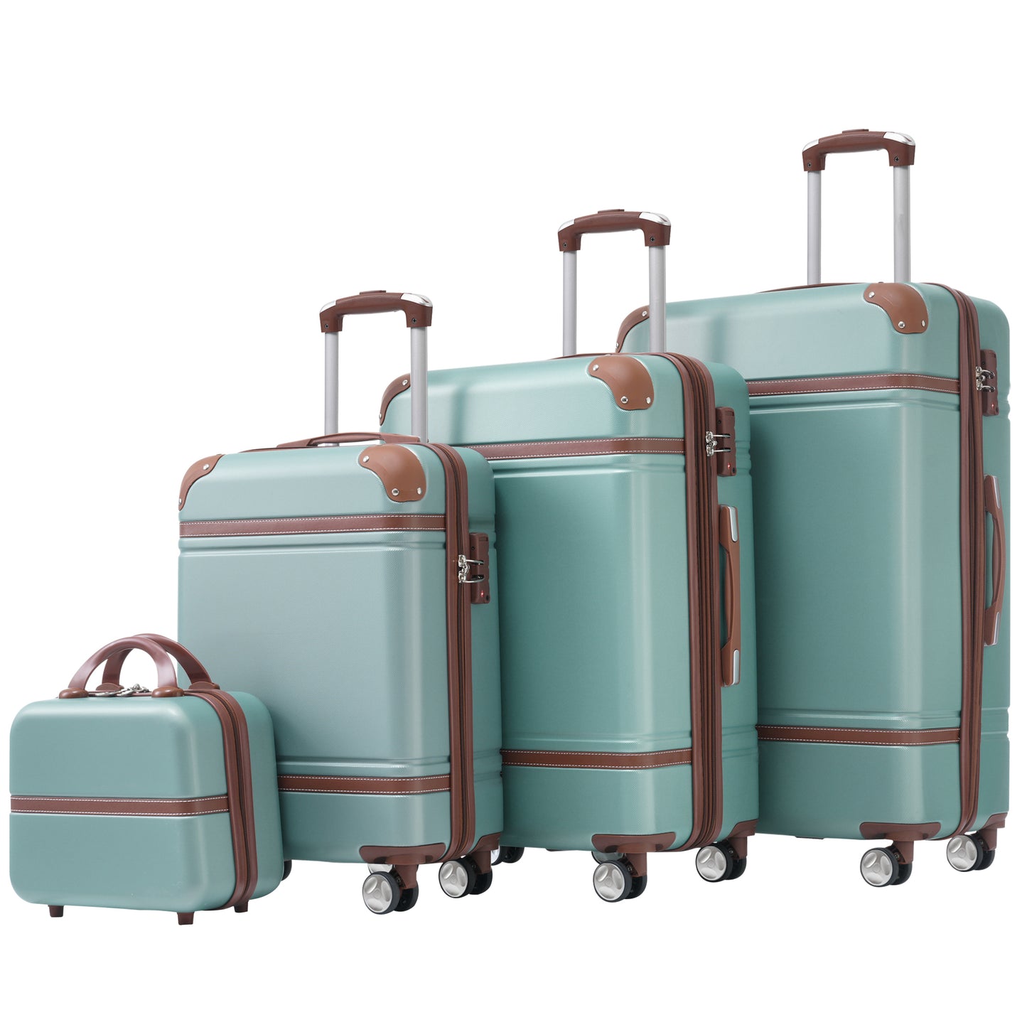 Hardshell Luggage Sets 4 Pieces 20'+24'+28' Luggages and Cosmetic Case Spinner Suitcase with TSA Lock Lightweight