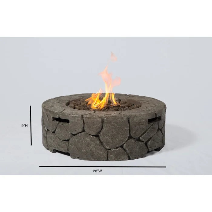 9'' H x 28'' W Fibre Reinforced Concrete Outdoor Fire pit