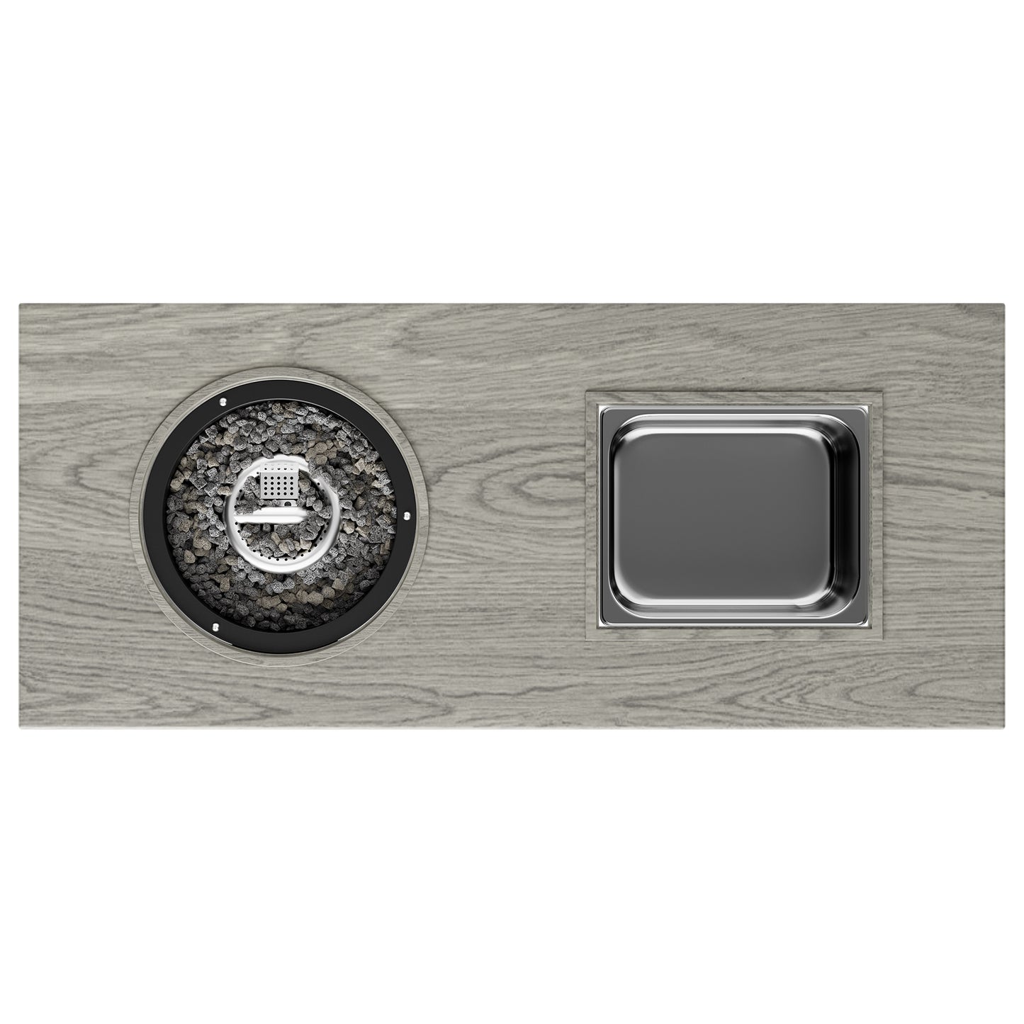 3-in-1 Coffee Table with Ice Bucket and Fire Pit - Gray