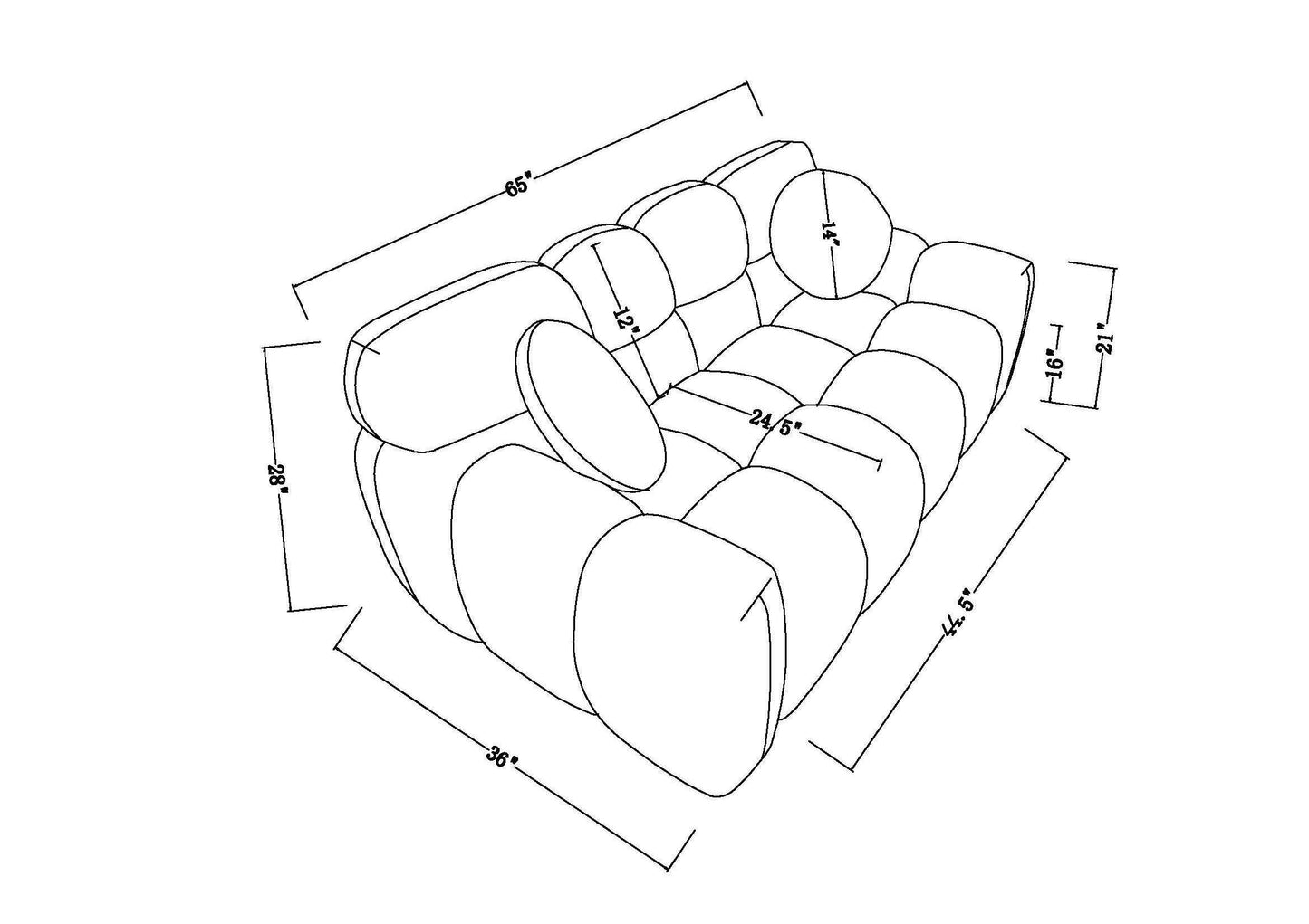 64.96 length ,35.83" deepth ,human body structure for USA people, marshmallow sofa,boucle sofa ,2 seater, olive green BOUCLE