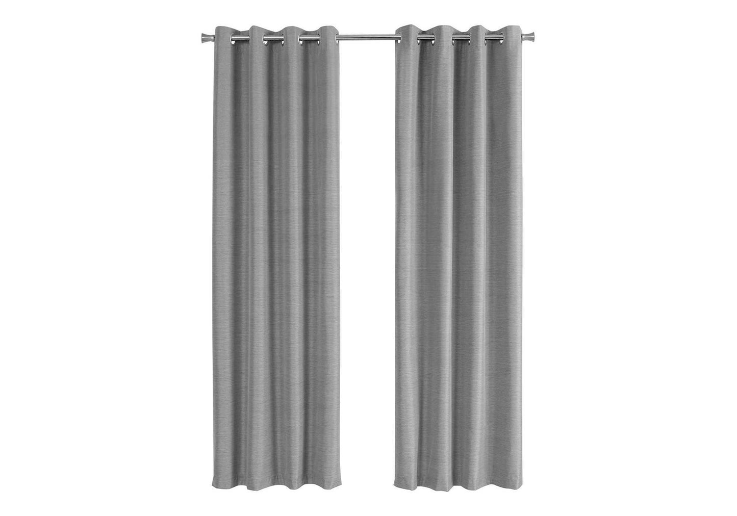 Curtain Panel, 2pcs Set, 54'w X 95'l, 100% Blackout, Grommet, Living Room, Bedroom, Kitchen, Grey Thermal Insulation Polyester, Contemporary, Modern
