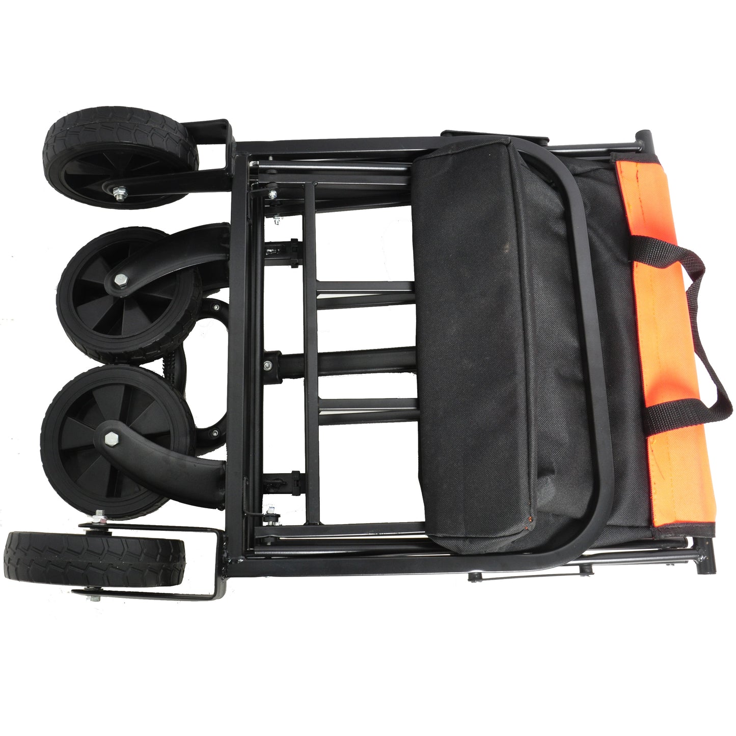 Mini Folding Wagon Garden Shopping Beach Cart (black+yellow)