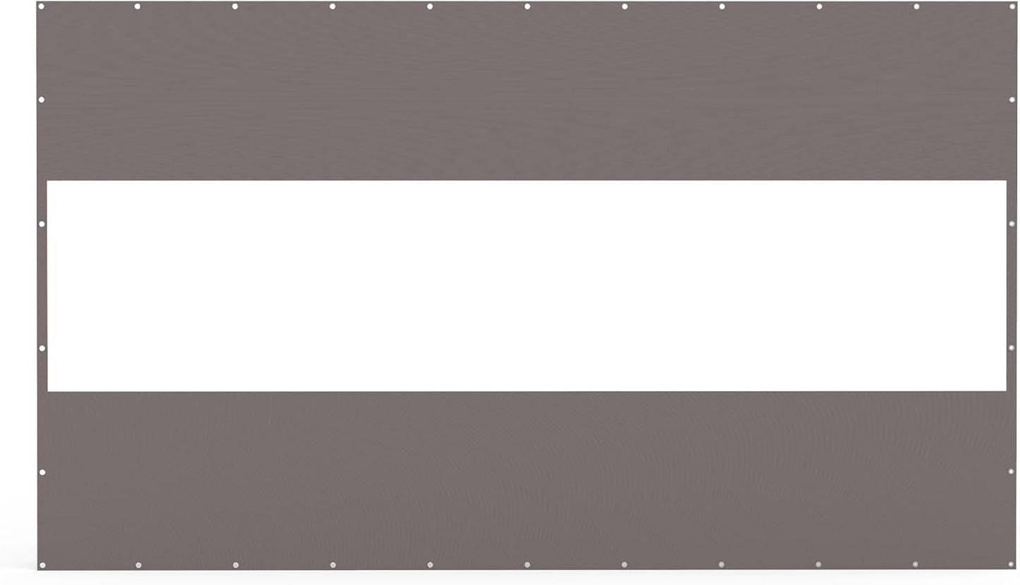 Heavy Duty Outdoor Clear Panel Curtain, 18 oz Waterproof PVC Polyester Curtain, Weather Resistant & Tearproof for Patios, Gazebos, Pergolas, Privacy Screen (7'H x 12'W, Gray)