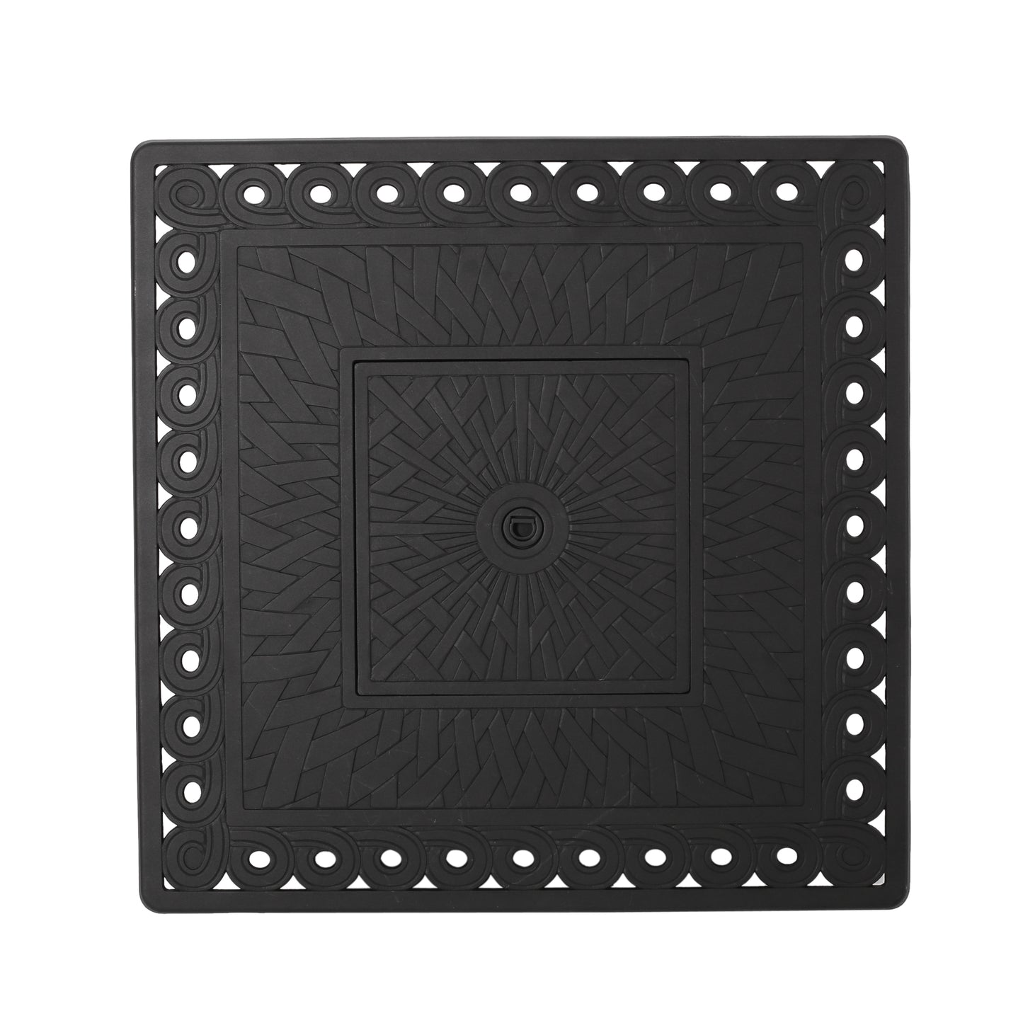 32" Outdoor Square Aluminum Propane Fire Pit, Matte Black - 37,000 BTU