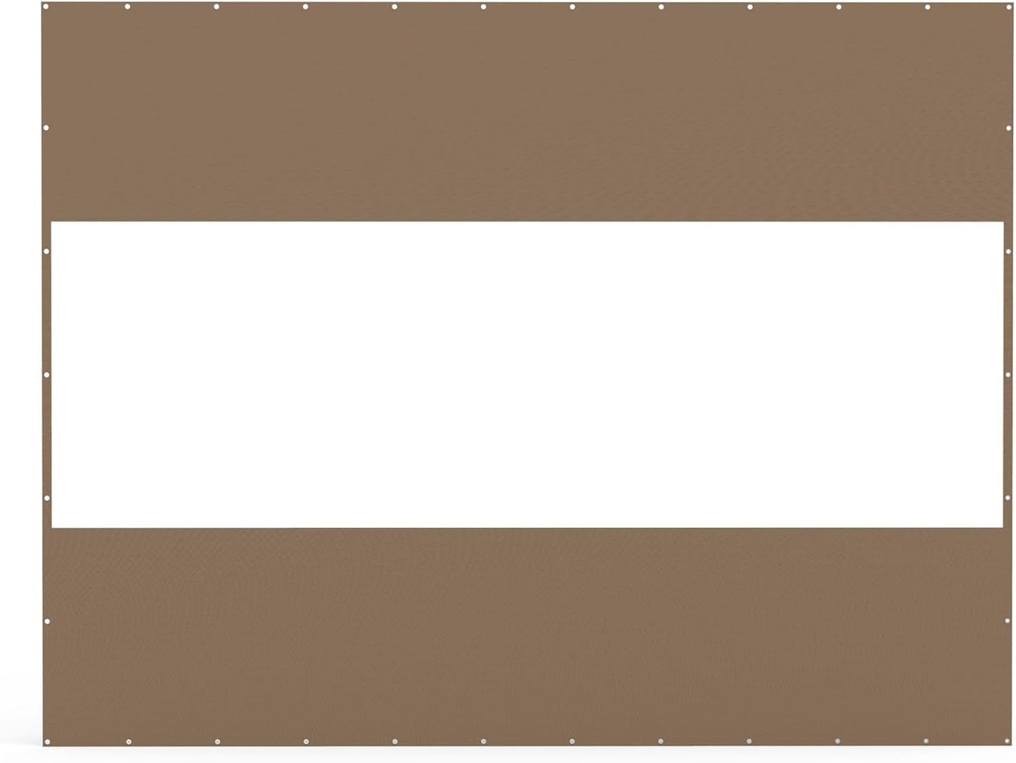 Heavy Duty Outdoor Clear Panel Curtain, 18 oz Waterproof PVC Polyester Curtain, Weather Resistant & Tearproof for Patios, Gazebos, Pergolas, Privacy Screen (10'H x 13'W, Brown)