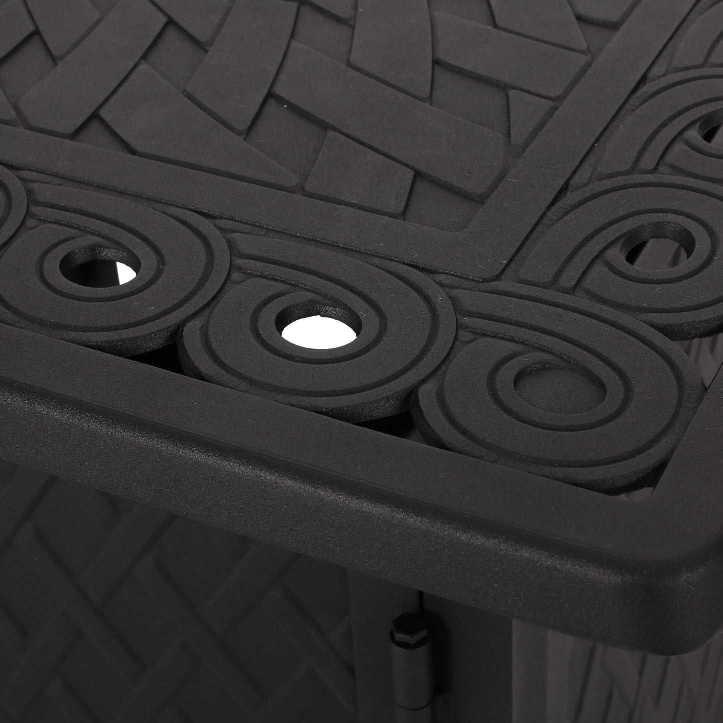 32" Outdoor Square Aluminum Propane Fire Pit, Matte Black - 37,000 BTU