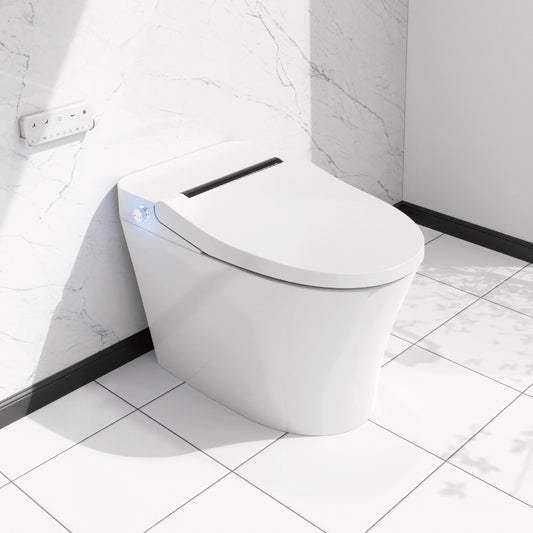 Luxury Smart Toilet with Bidet Built In, Bidet Toilet with Heated Seat, Elongated Japanese Toilet with Automatic Flush, Dryer, Night Light, Digital Display