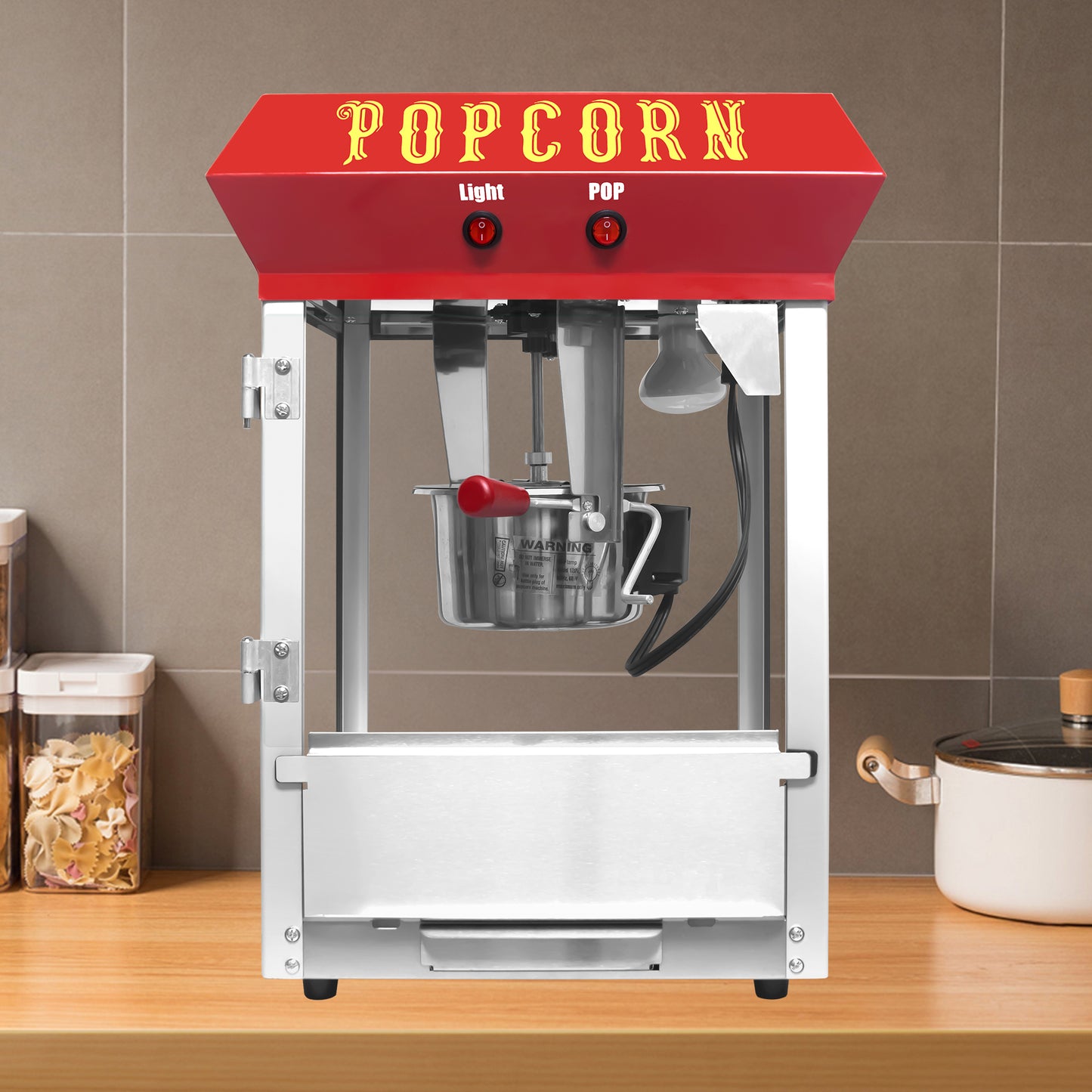 Kaitu Bar Style Popcorn Machine, 6-Ounce Popcorn Maker Popper, Red
