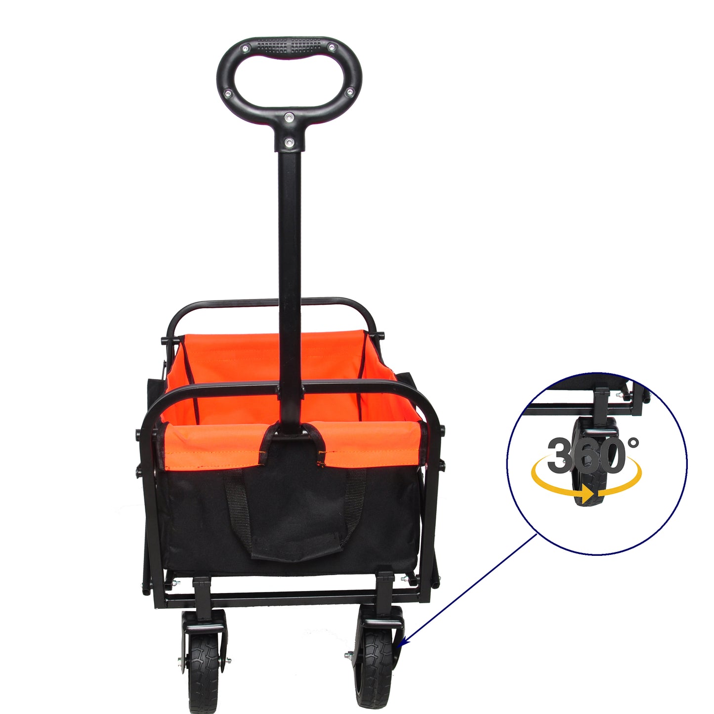 Mini Folding Wagon Garden Shopping Beach Cart (black+yellow)
