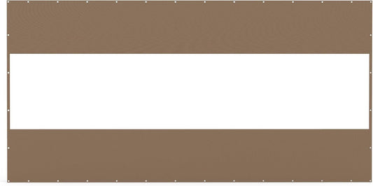 Heavy Duty Outdoor Clear Panel Curtain, 18 oz Waterproof PVC Polyester Curtain, Weather Resistant & Tearproof for Patios, Gazebos, Pergolas, Privacy Screen (8'H x 16'W, Brown)