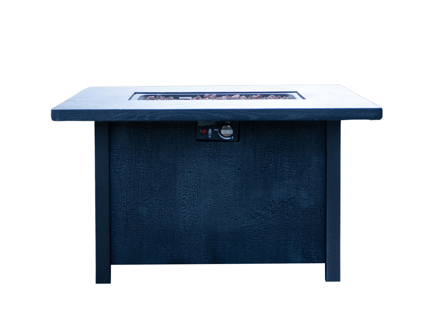 44" W x 25" H Outdoor Patio Propane Gas Fire Pit Table - 50,000 BTU High-temperature-resistant carving process for environmentally friendly materials with the effect of charcoal grain