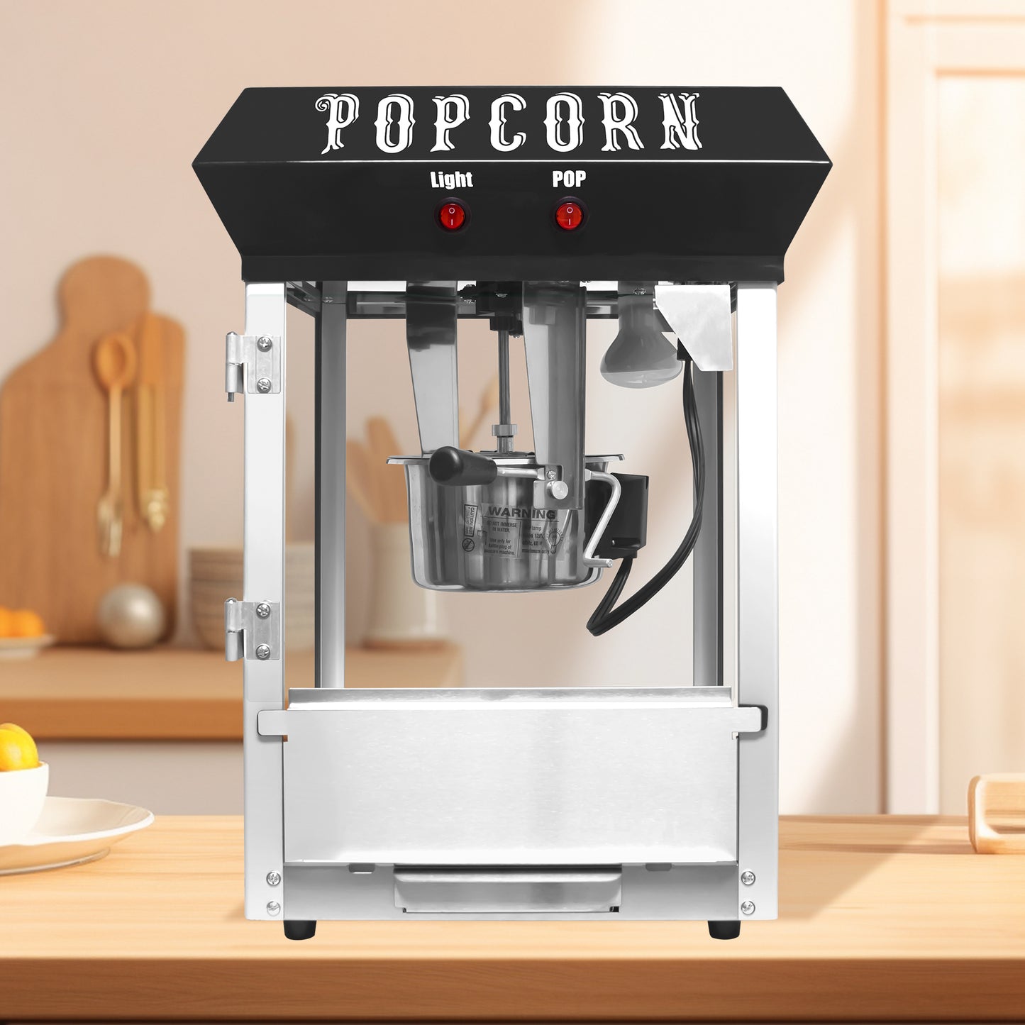 Kaitu Bar Style Popcorn Machine, 6-Ounce Popcorn Maker Popper, Black