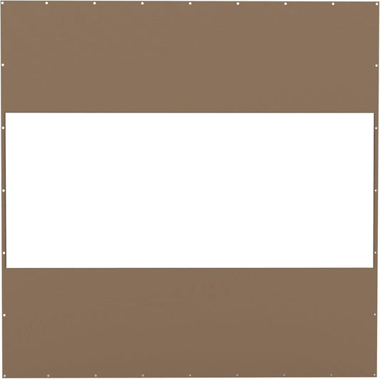 Heavy Duty Outdoor Clear Panel Curtain, 18 oz Waterproof PVC Polyester Curtain, Weather Resistant & Tearproof for Patios, Gazebos, Pergolas, Privacy Screen (10'H x 10'W, Brown)