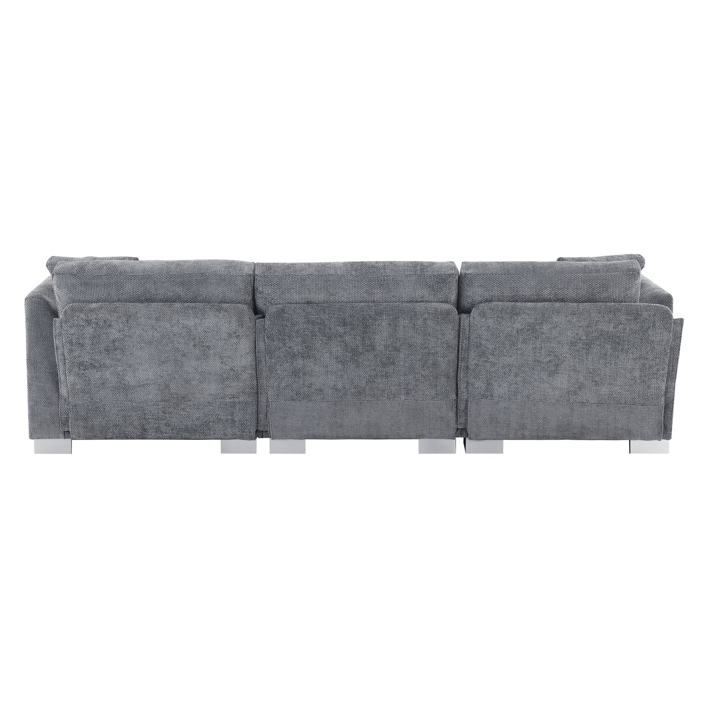 [SantaChoice] 96*56" Modern Cloud Sectional Sofa,L-shaped Luxury Couch Set with 2 Free pillows,4-seat Chenille Indoor Furniture with Oversized Chaise for Living Room,Apartment,Office,3 Colors