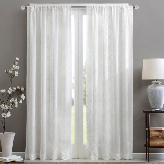 Diamond Sheer Window Curtain Panel(Only 1 Pc Panel)