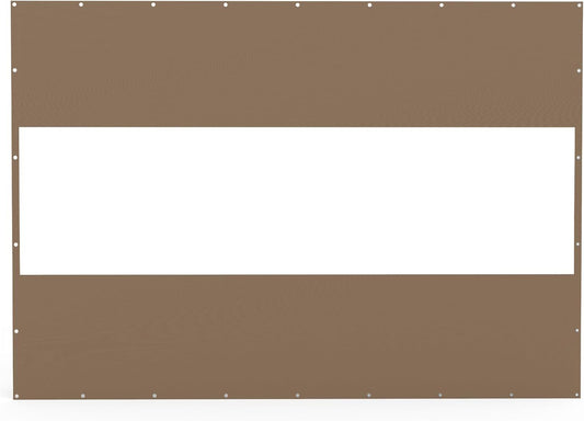 Heavy Duty Outdoor Clear Panel Curtain, 18 oz Waterproof PVC Polyester Curtain, Weather Resistant & Tearproof for Patios, Gazebos, Pergolas, Privacy Screen (7'H x 10'W, Brown)