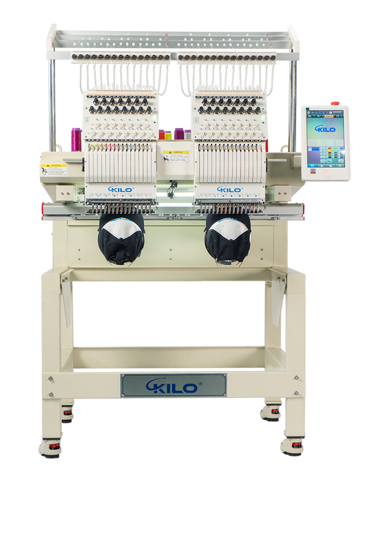 Double Head Computerized Commercial Embroidery Machine, 15 Needles 17.7x15.7 Inches Embroidery Area, Industrial Embroidery Machine for Hat for Cap Hat Graphic Embroidery